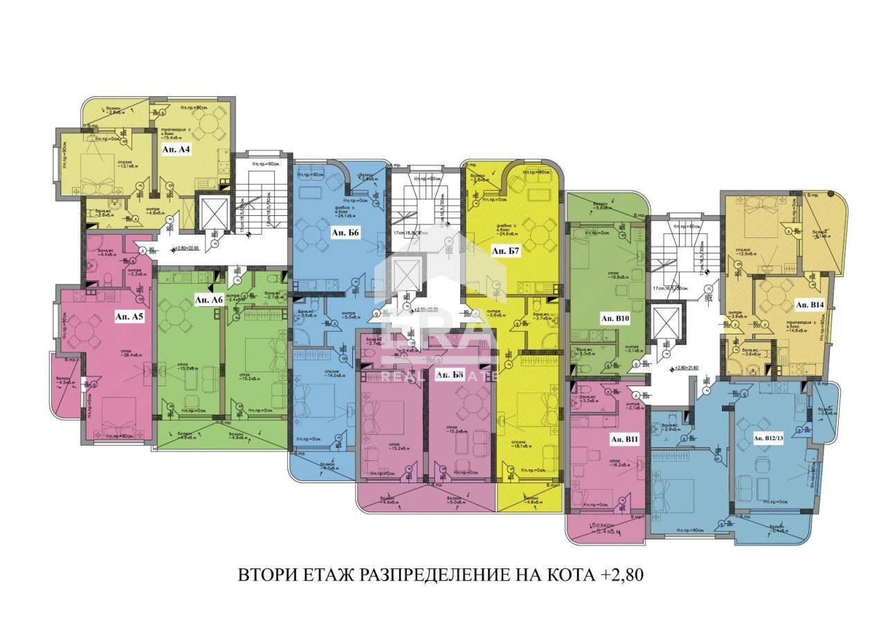 One-room apartment Черноморец, Burgas - floor plans 1