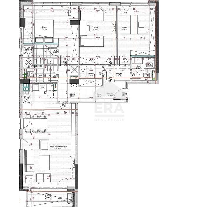 Four-room apartment Sofia (neighborhood Люлин 2) - floor plans 1