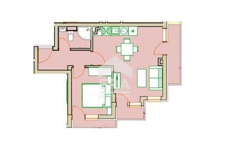 Two-room apartment Sofia (neighborhood Студентски град) - floor plans 1