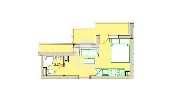 One-room apartment Sofia (neighborhood Студентски град) - floor plans 1