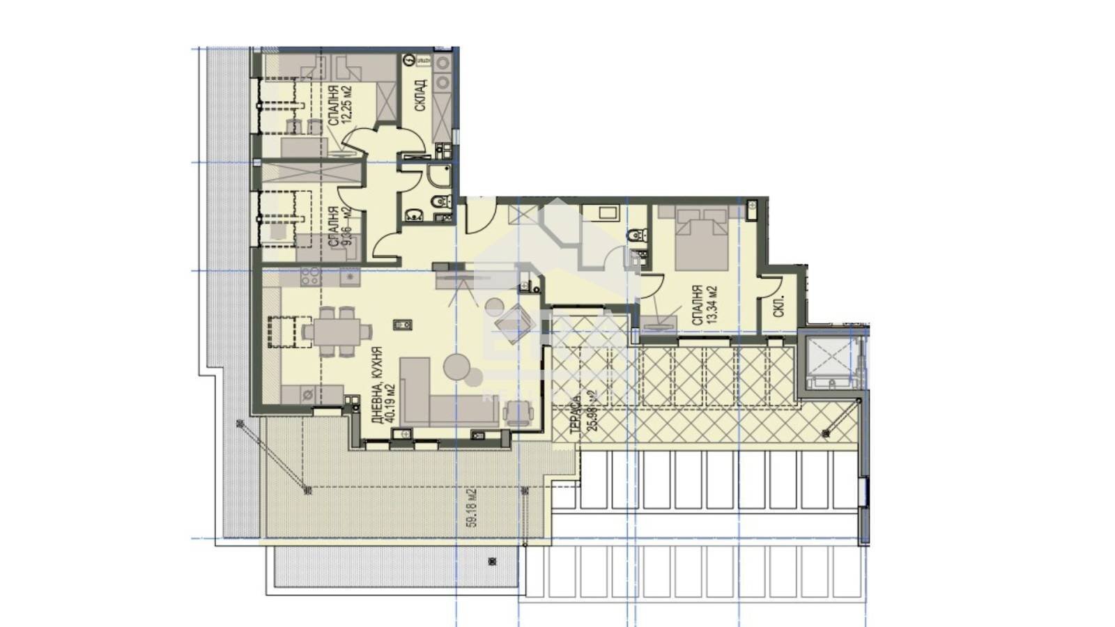 Four-room apartment Sofia (neighborhood Кръстова вада) - floor plans 1