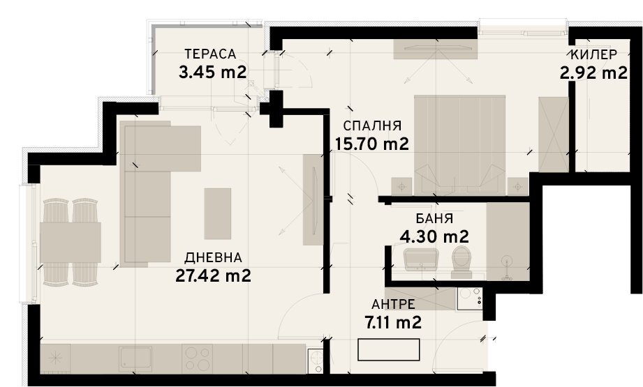 One-room apartment Sofia (neighborhood Овча купел 2) - photo 1