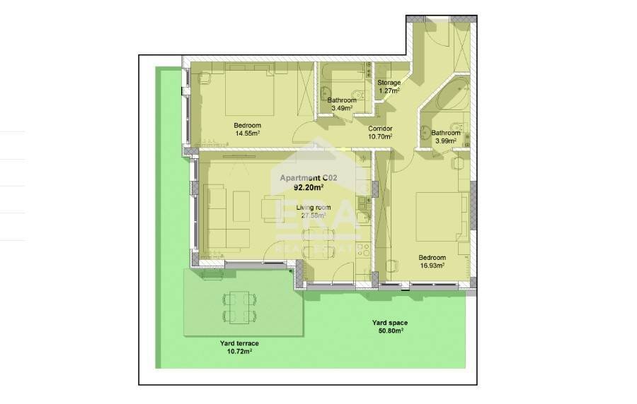 Three-room apartment Sofia (neighborhood Драгалевци) - floor plans 1