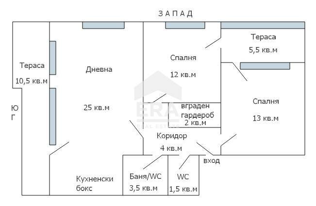 Three-room apartment Varna (neighborhood Бриз) - floor plans 1