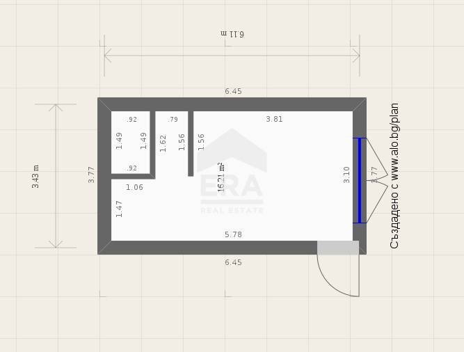 One-room apartment Varna (neighborhood Погреби) - floor plans 1