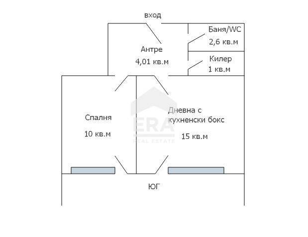 Two-room apartment Varna (neighborhood м-т Пчелина) - floor plans 1