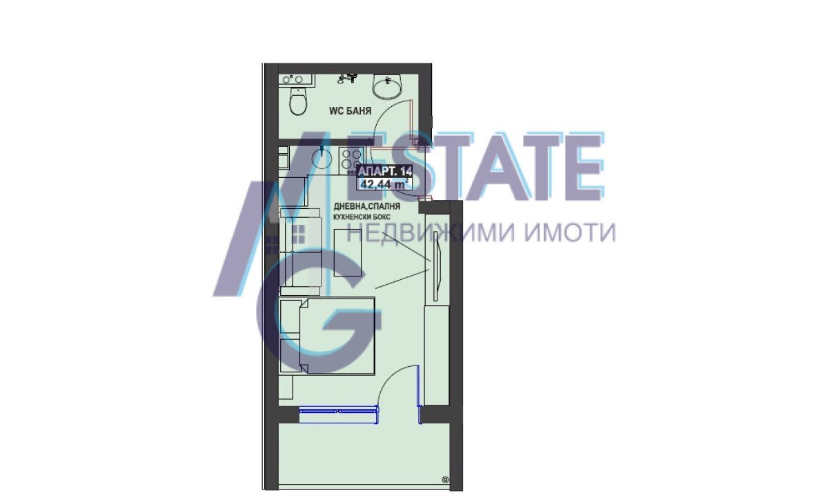 One-room apartment Burgas (neighborhood Братя Миладинови) - photo 1