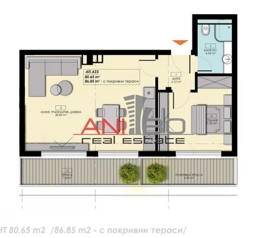 Two-room apartment Sofia (neighborhood Люлин 2) - photo 1