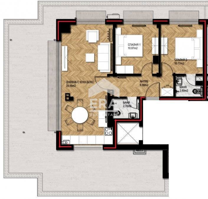 Three-room apartment Sofia (neighborhood Кръстова вада) - floor plans 1