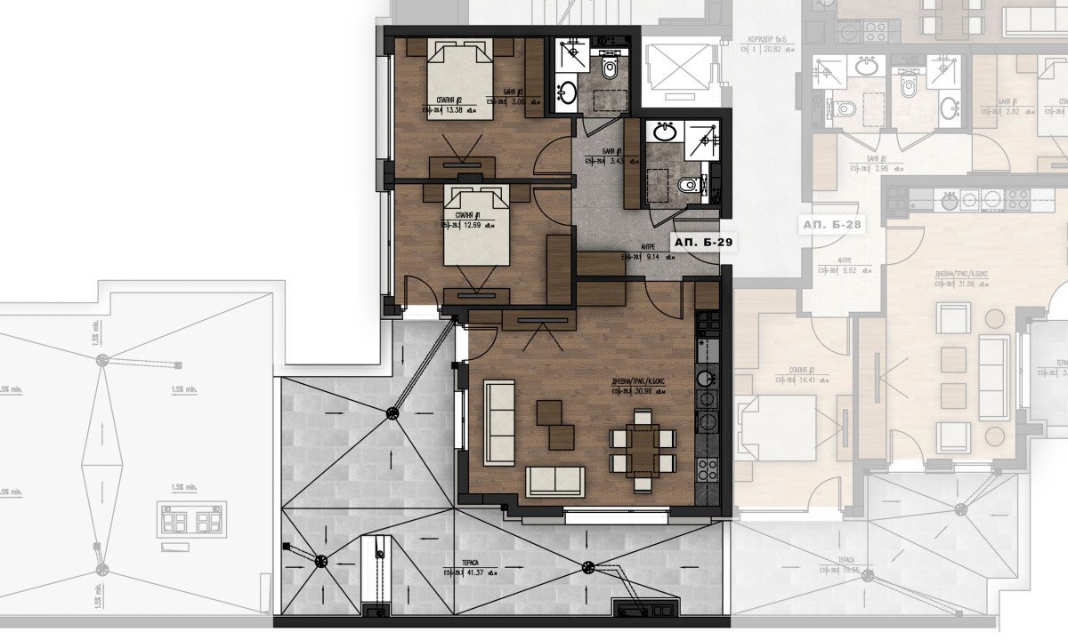Three-room apartment Sofia (neighborhood Младост 1) - photo 1