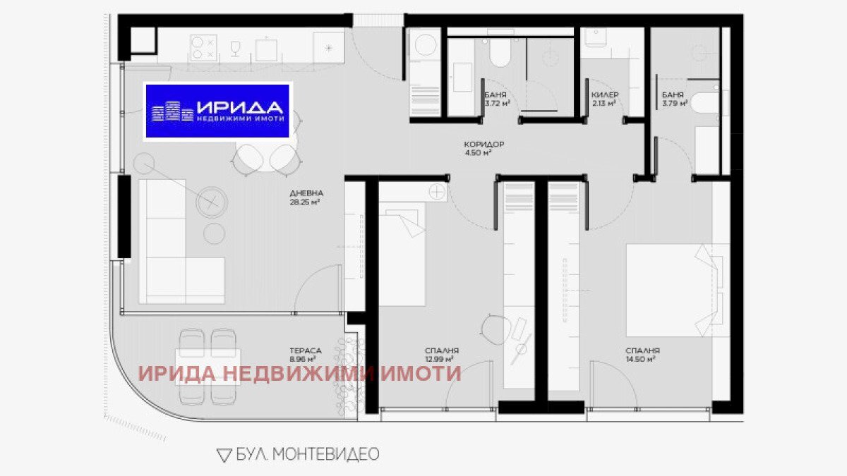 Three-room apartment Sofia (neighborhood Овча купел) - photo 1