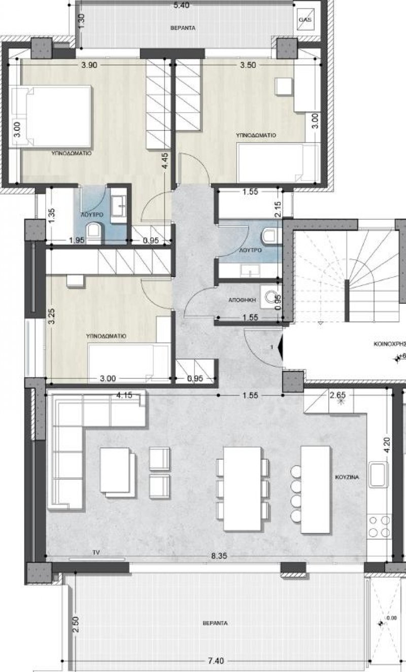 Four-room apartment Greece - floor plans 1