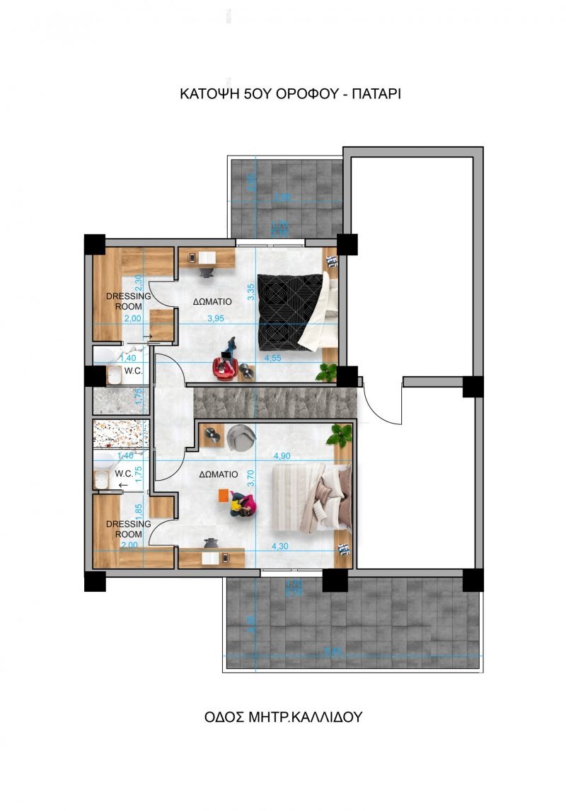 Four-room apartment Greece - floor plans 1