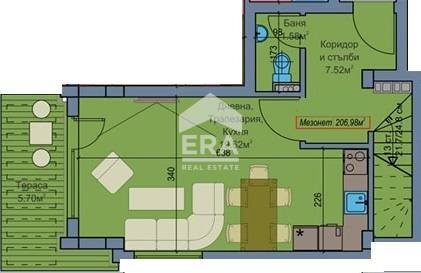 Three-room apartment Plovdiv (neighborhood Въстанически) - floor plans 1