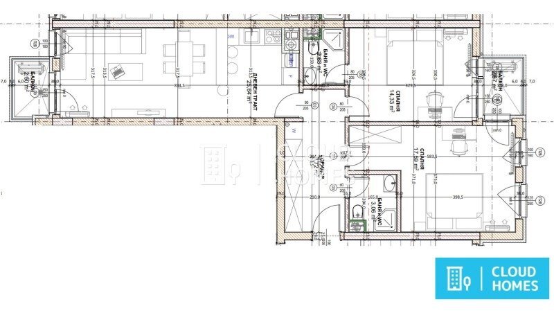 Trilocale Sofia (zona Кръстова вада) - foto 1