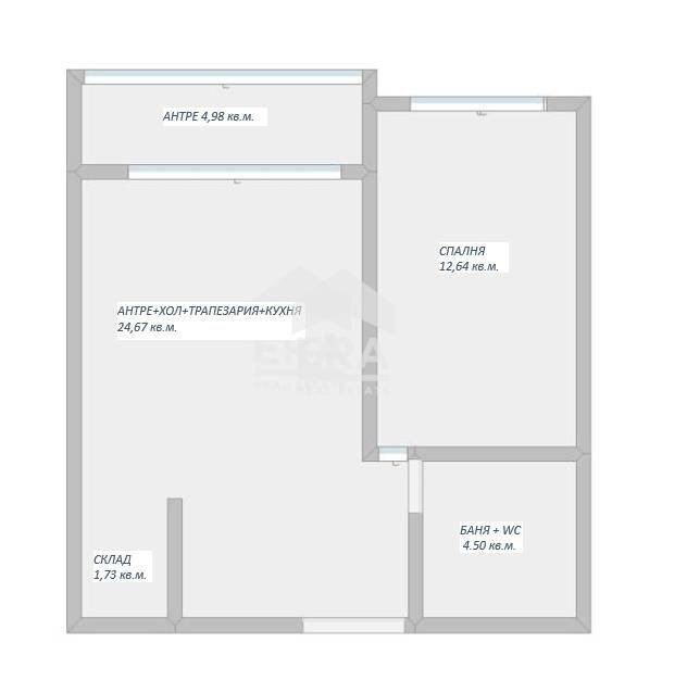 Two-room apartment Shumen (neighborhood Тракия) - floor plans 1