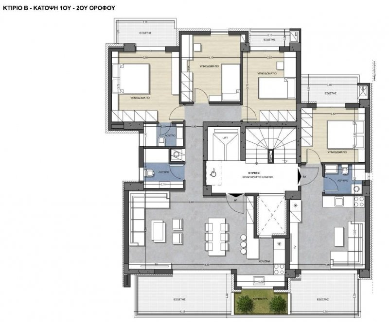 Four-room apartment Greece - floor plans 1