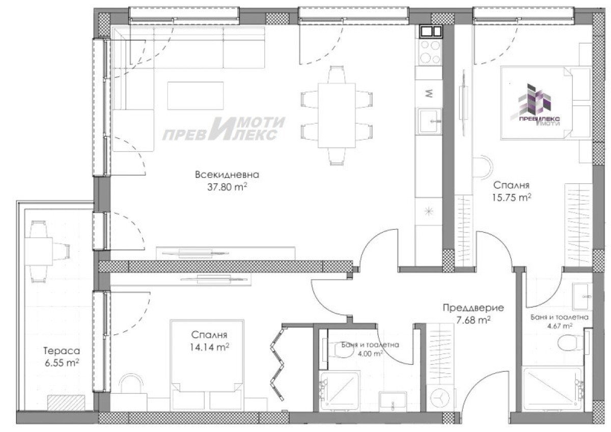 Three-room apartment Plovdiv (neighborhood Остромила) - photo 1