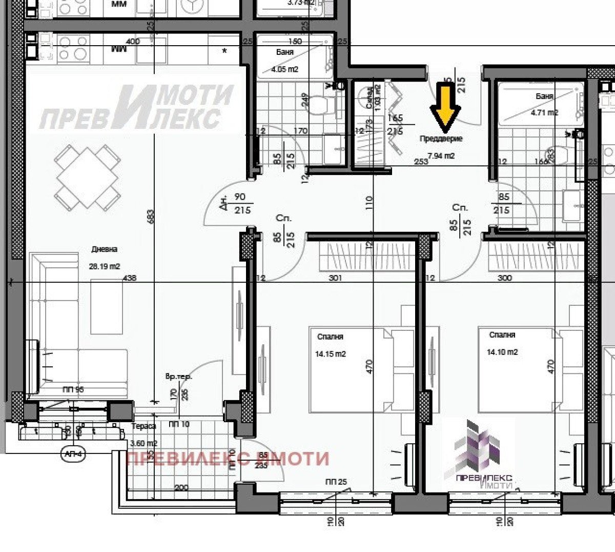 Three-room apartment Plovdiv (neighborhood Кършияка) - photo 1