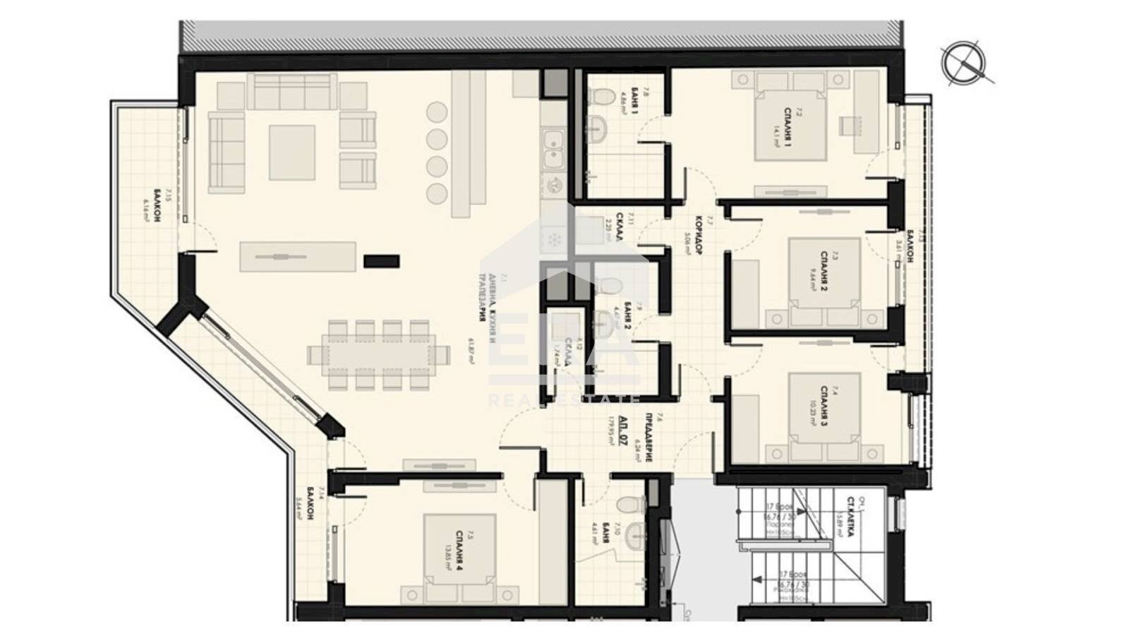 Appartamento Sofia (zona Лагера) - planimetria 1