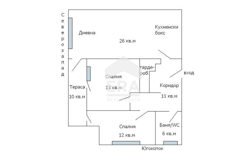 Trilocale Varna (zona Аспарухово) - planimetria 1