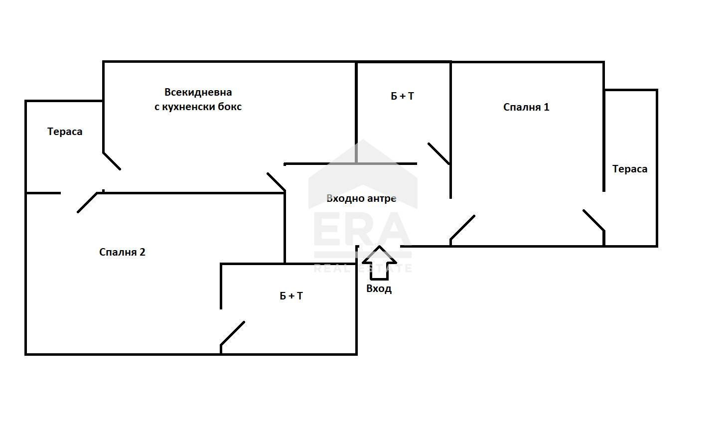 Three-room apartment Sofia (neighborhood Зона Б-5) - floor plans 1