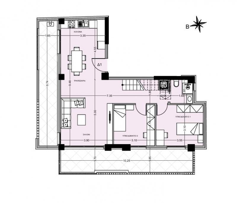 Quadrilocale Grecia - planimetria 1