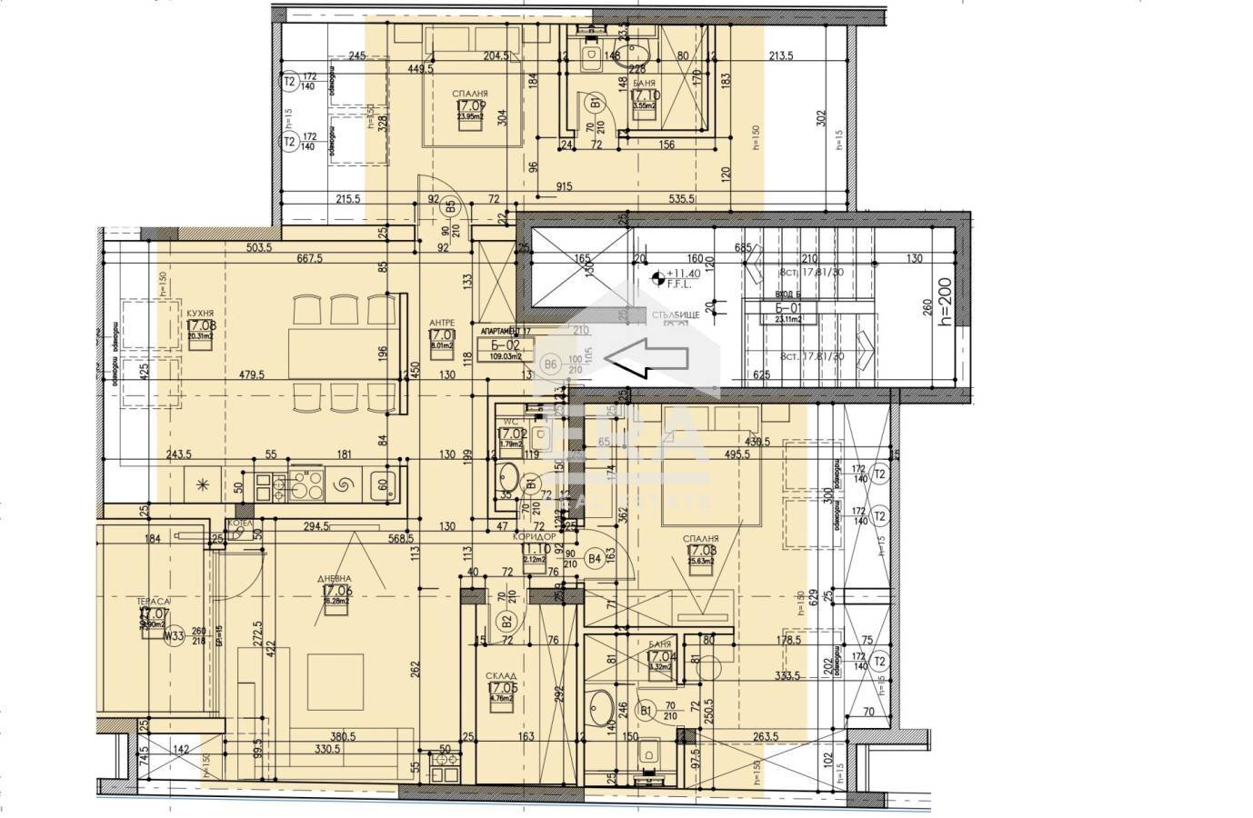 Four-room apartment Sofia (neighborhood Овча купел) - floor plans 1