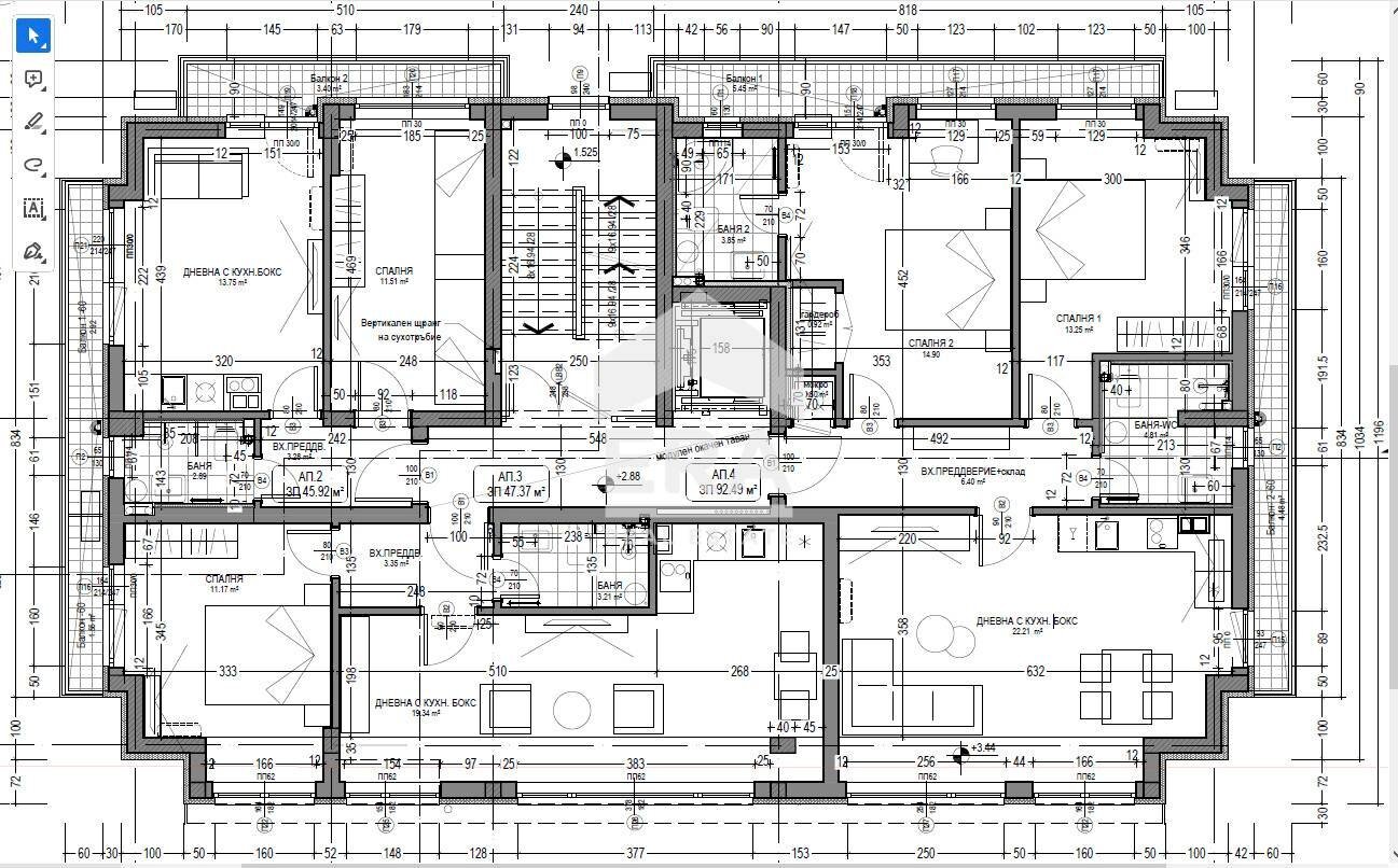 Apartment Sofia (neighborhood Овча купел 2) - floor plans 1