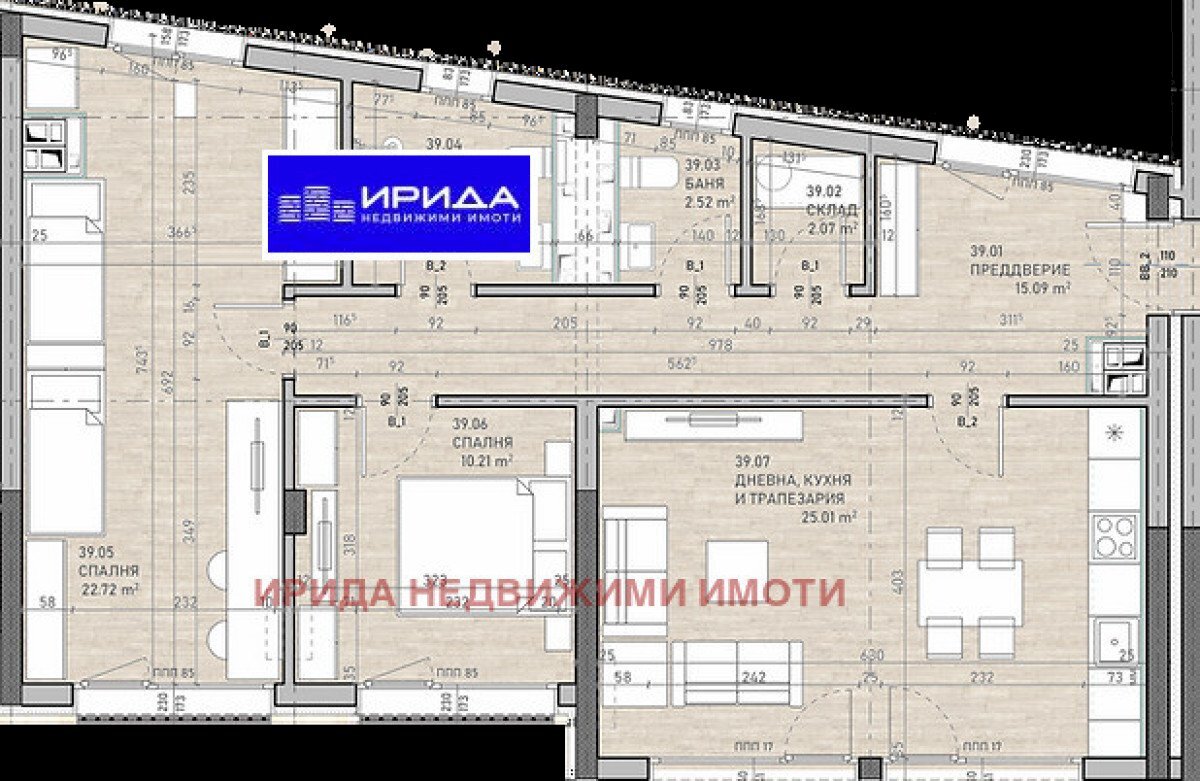 Three-room apartment Sofia (neighborhood Сухата река) - photo 1