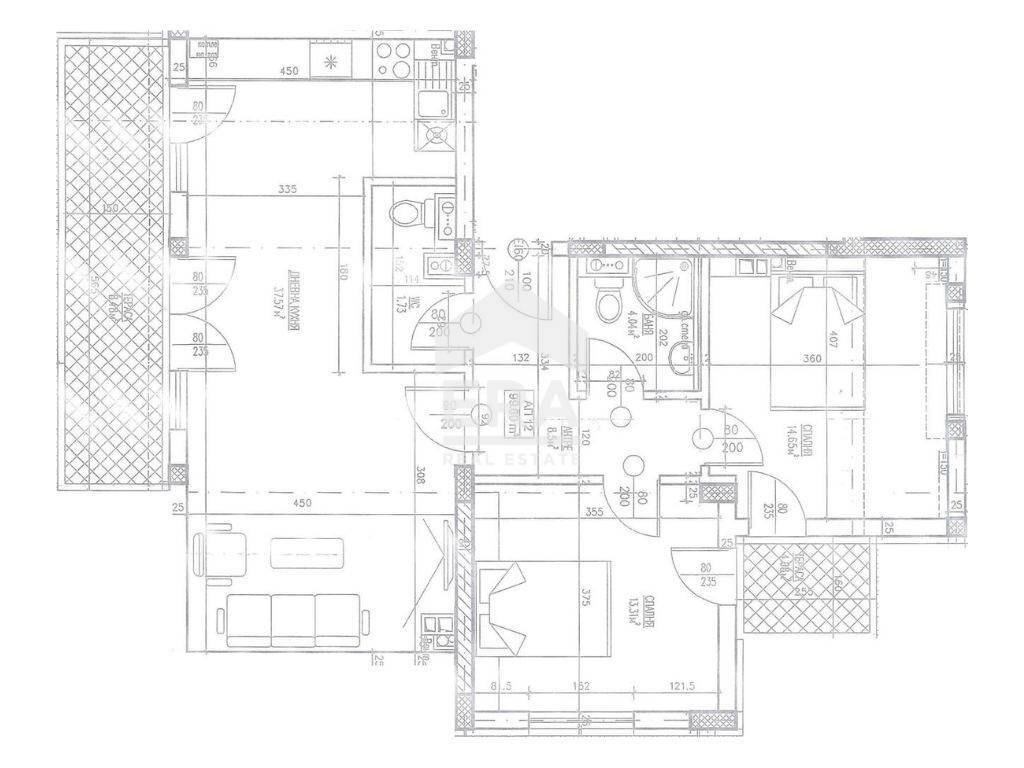 Three-room apartment Sofia (neighborhood Карпузица) - floor plans 1