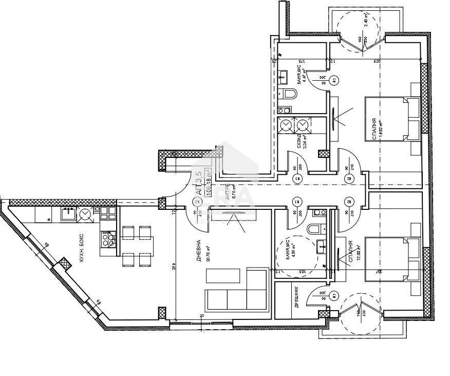 Three-room apartment Sofia (neighborhood Банишора) - photo 1
