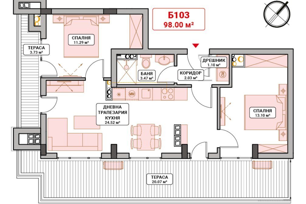 Two-room apartment Sofia (neighborhood Младост 4) - photo 1