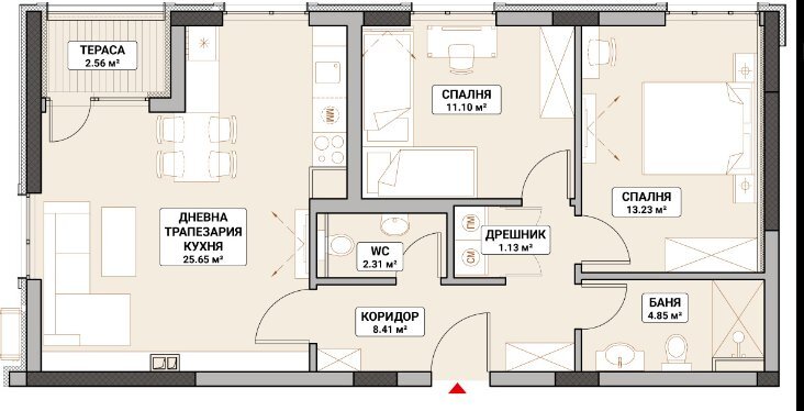 Two-room apartment Sofia (neighborhood Младост 4) - photo 1