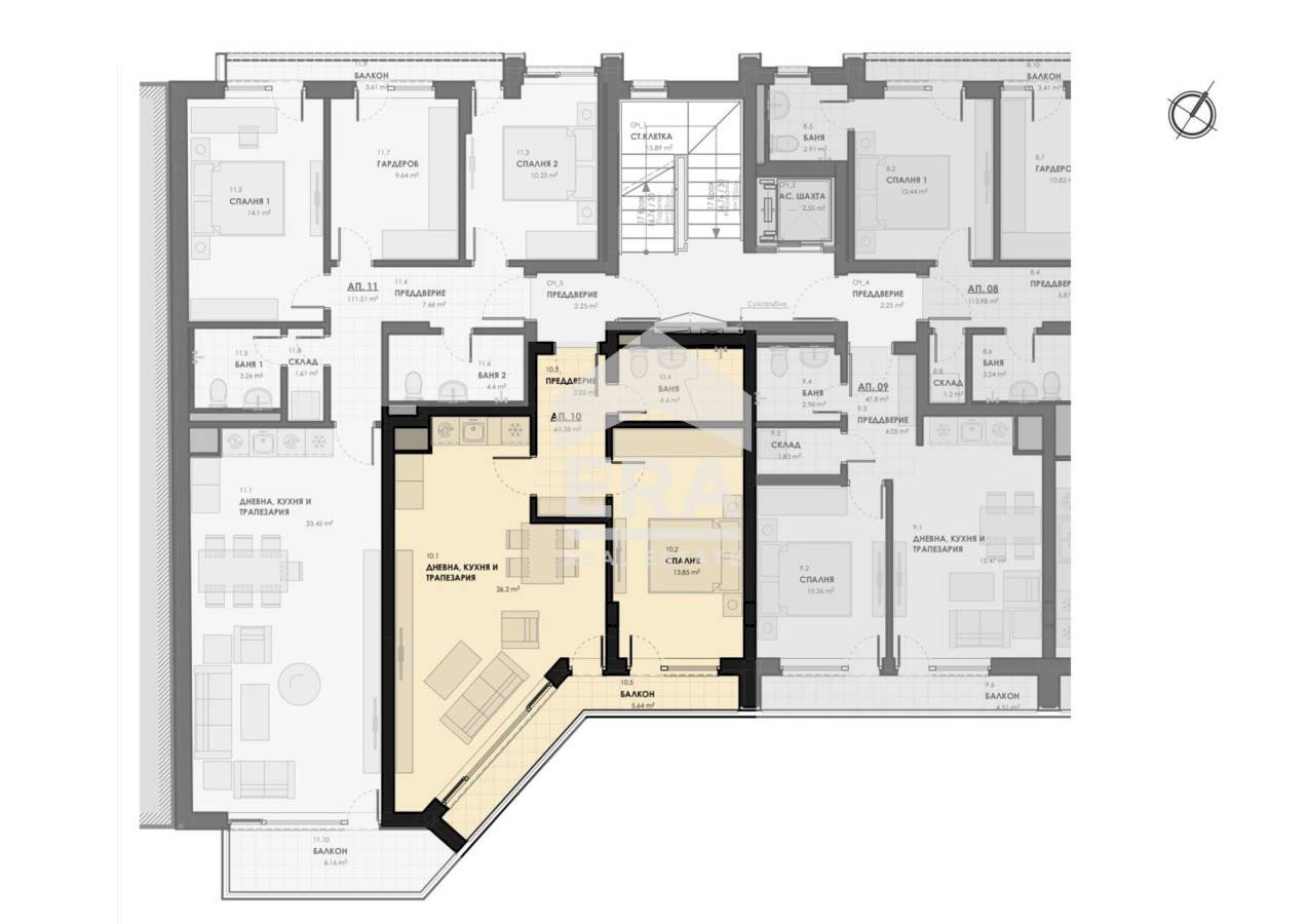 Two-room apartment Sofia (neighborhood Лагера) - floor plans 1