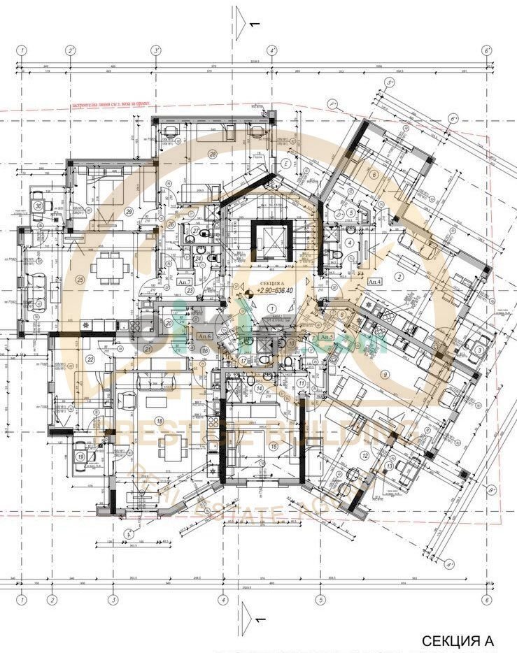 Three-room apartment Слав Караславов, Sofia (neighborhood Витоша) - floor plans 1