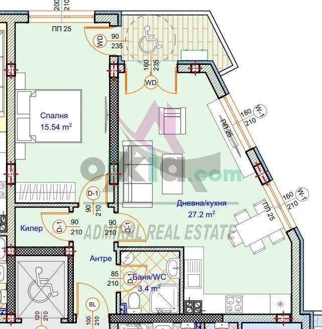 Two-room apartment варна, Varna (neighborhood Център) - photo 1