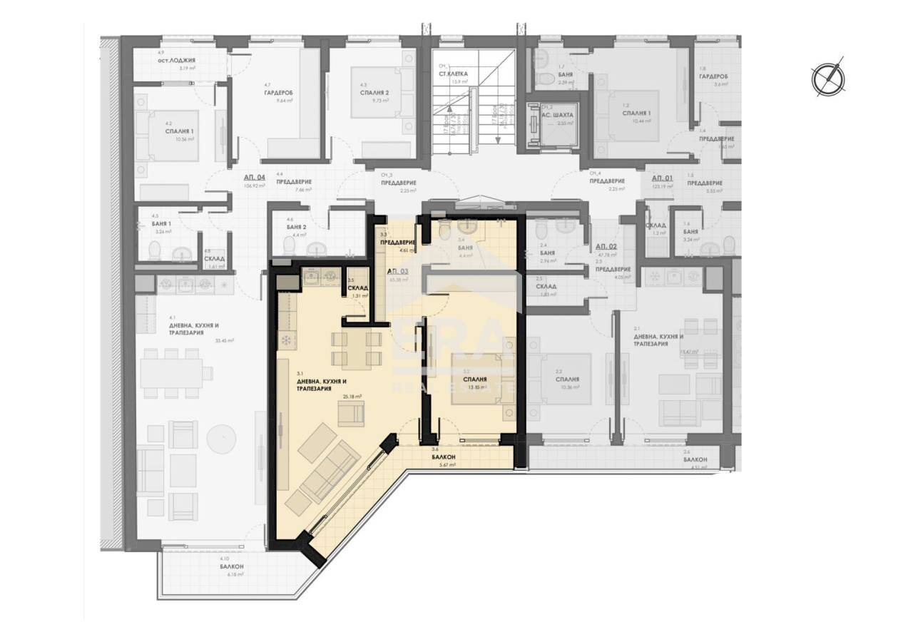 Two-room apartment Sofia (neighborhood Лагера) - floor plans 1