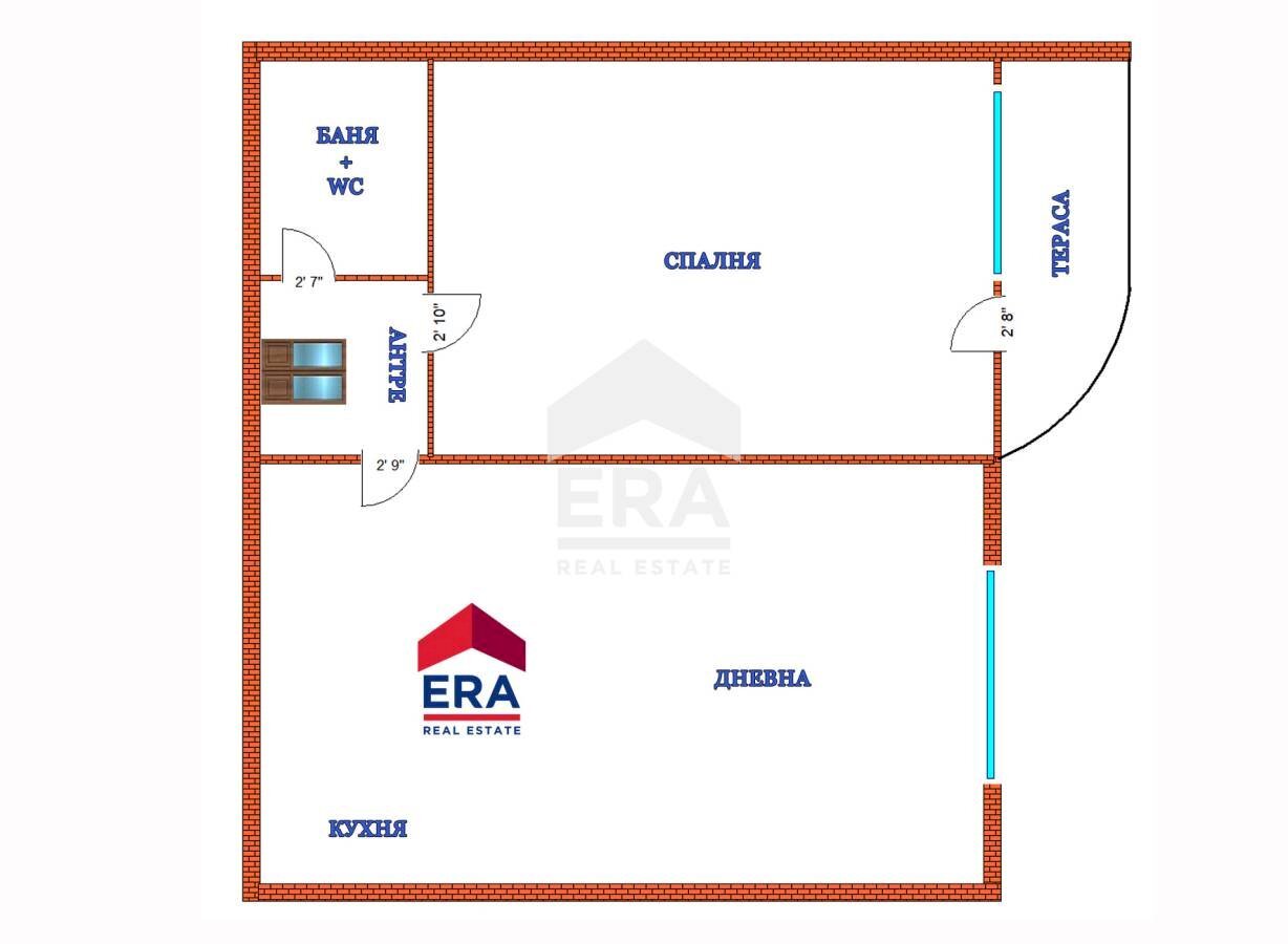 Two-room apartment Стария град, Pomorie - floor plans 1