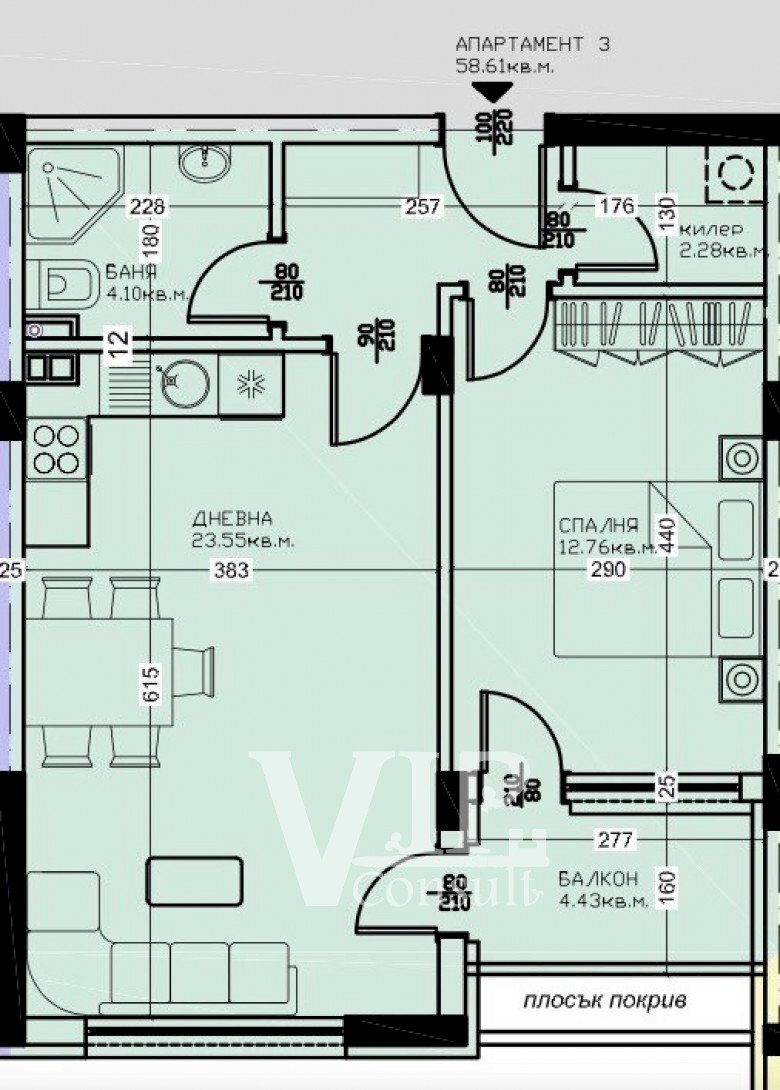 One-room apartment Varna (neighborhood Виница) - photo 1