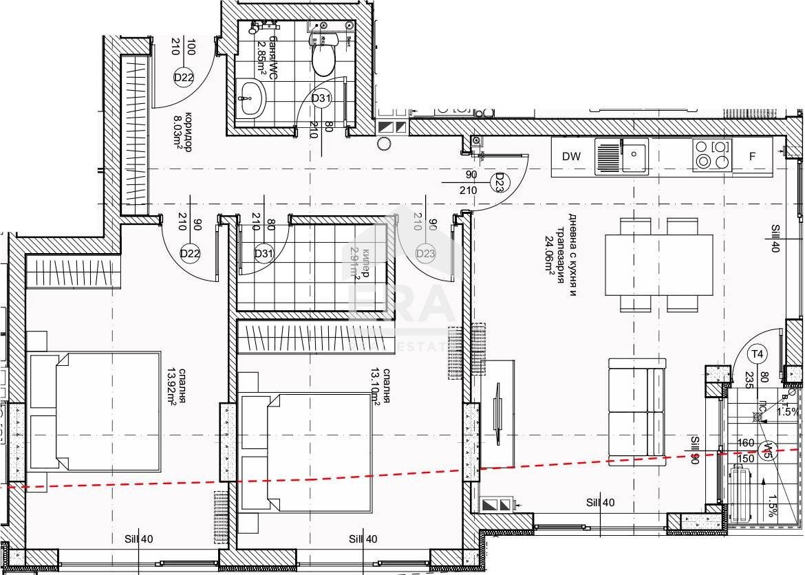 Three-room apartment Varna (neighborhood Възраждане 1) - floor plans 1