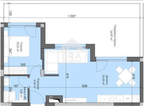 Two-room apartment Plovdiv (neighborhood Кършияка) - floor plans 1