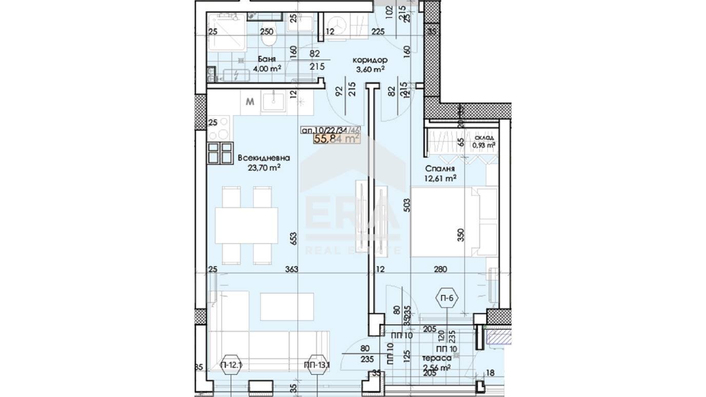 Two-room apartment Plovdiv (neighborhood Тракия) - floor plans 1