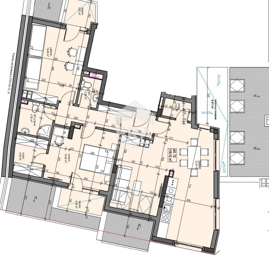 Trilocale Sofia (zona Банишора) - planimetria 1
