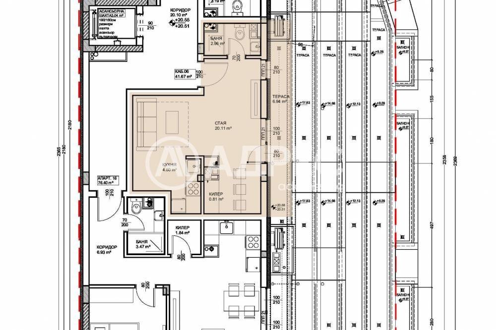 One-room apartment Varna city, Varna - floor plans 1