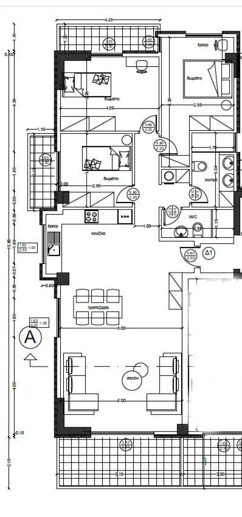 Four-room apartment Greece - floor plans 1