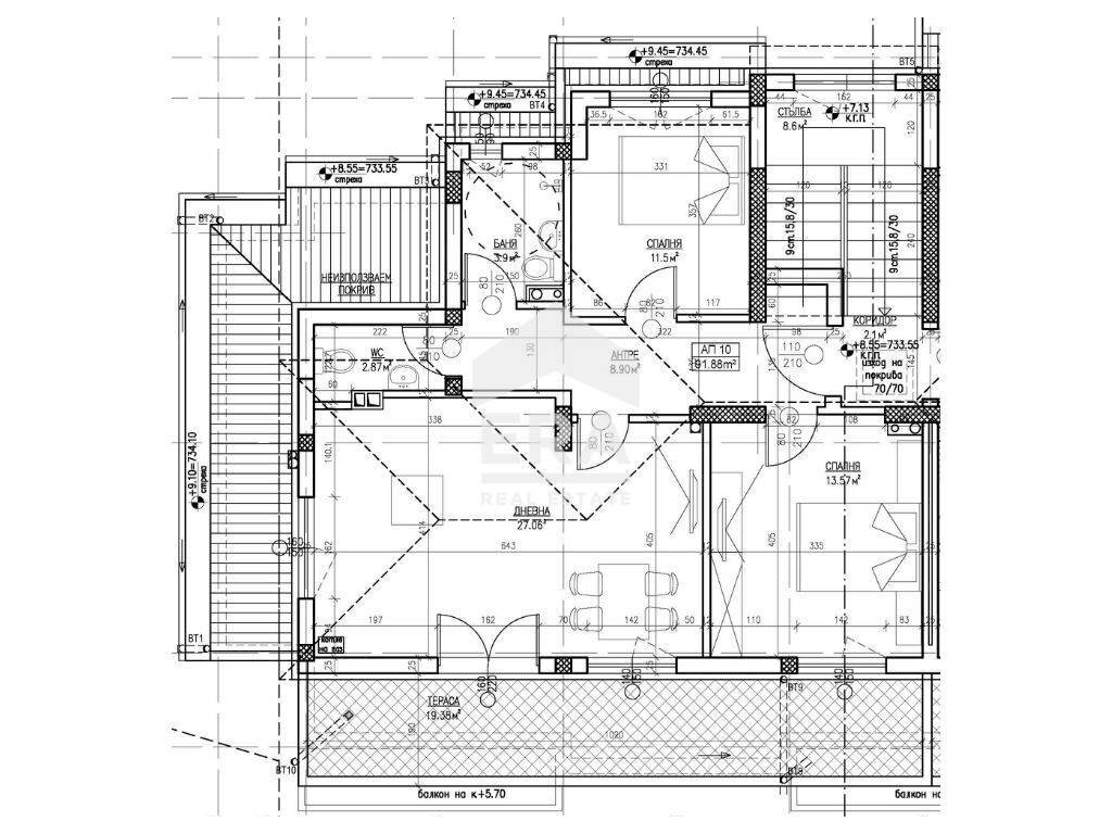 Trilocale Sofia (zona Горна баня) - planimetria 1