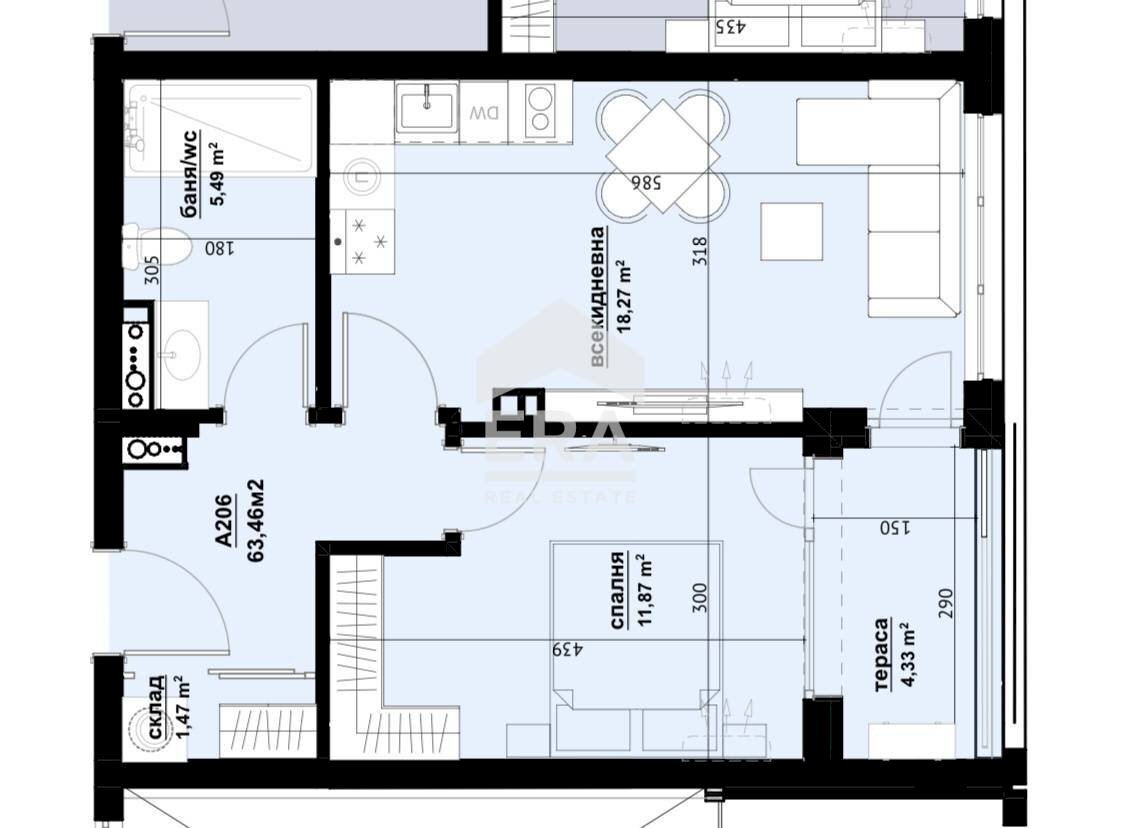 Two-room apartment Хоризонт, Burgas - floor plans 1