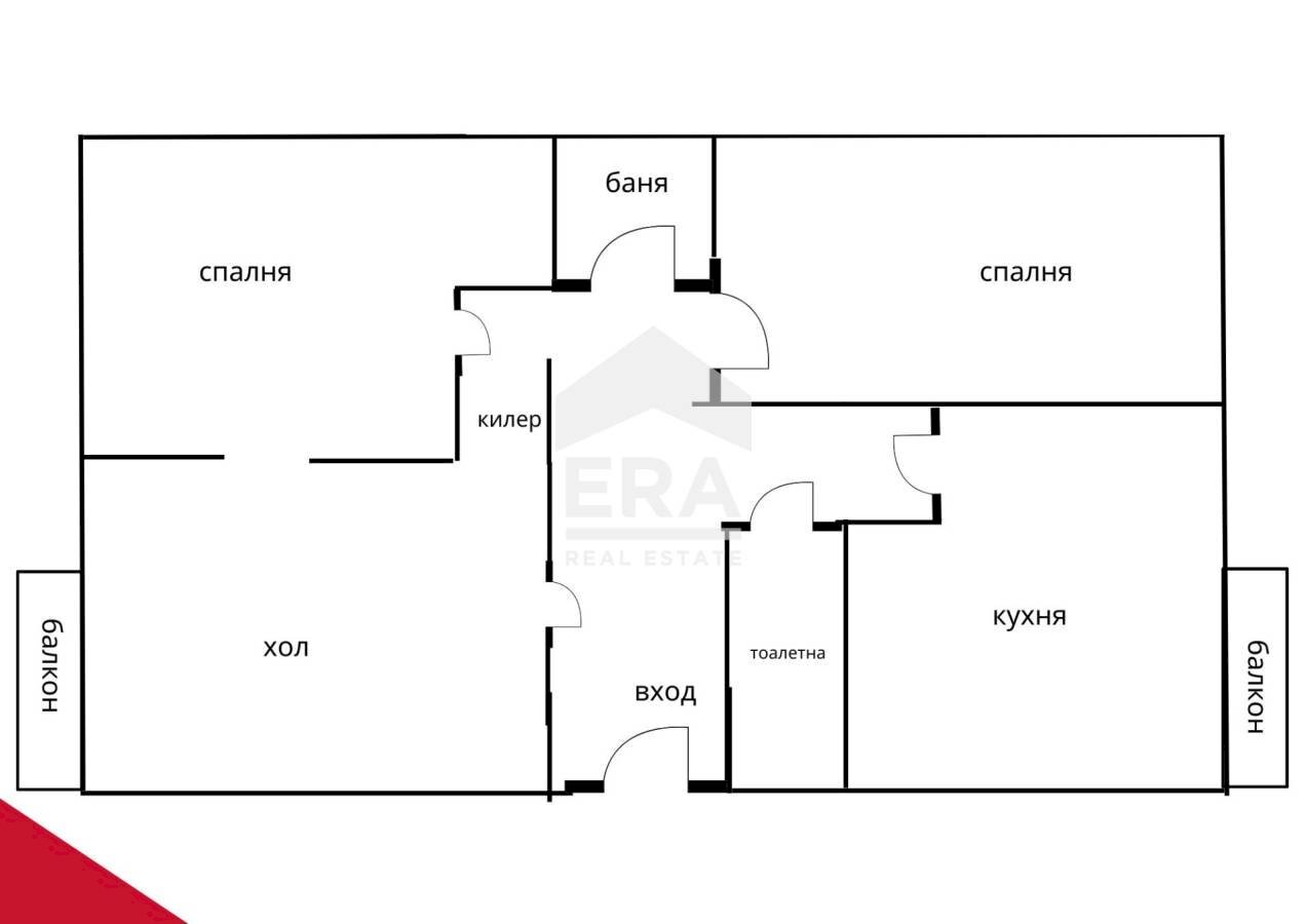 Three-room apartment Sofia (neighborhood Яворов) - floor plans 1