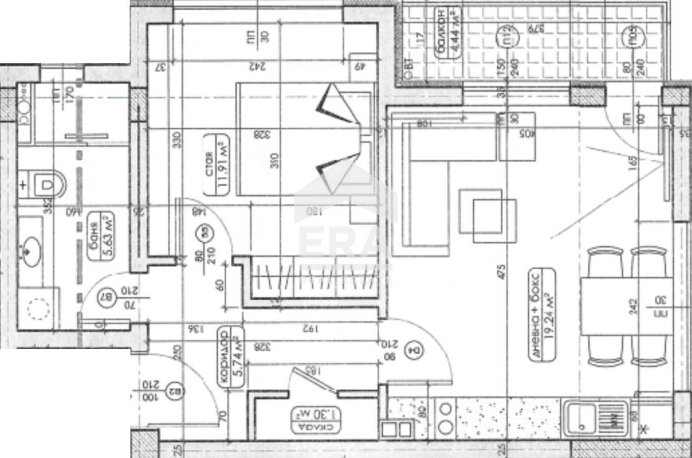 Two-room apartment Sofia (neighborhood Люлин 6) - floor plans 1